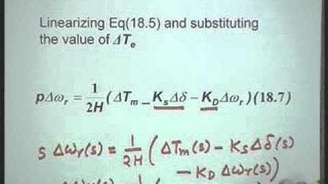 Lec-18 Small Signal Stability of a Single Machine Infinite Bus System-Part-1