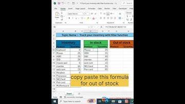 Track your inventory with filter formula || #shorts #exceltips  #exceltricks  #viralvideo