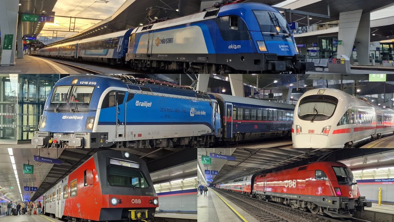 Zugverkehr in Wien Hauptbahnhof Teil 1/2
