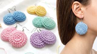 Easy "Crochet SeaShell Earrings" Step by Step Tutorial For Absolute Beginners | DIY