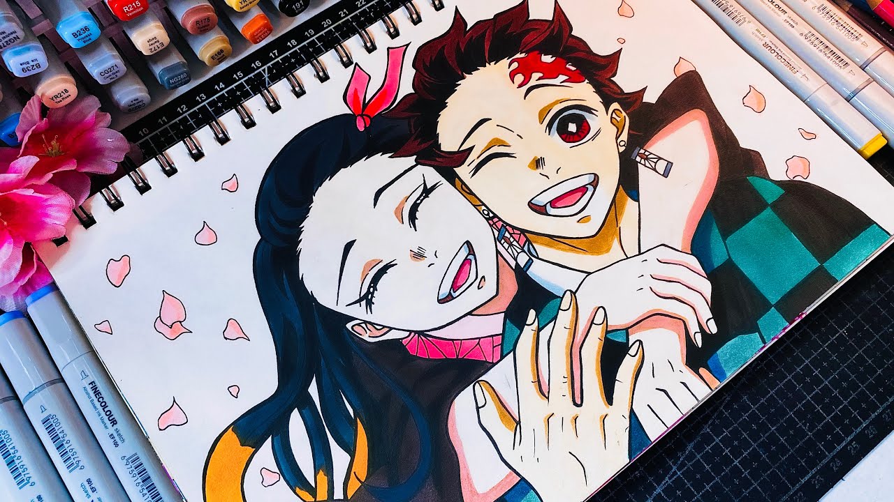Slayer Drawing How to Draw Tanjiro and Nezuko from Demon Slayer | Step by Step ...