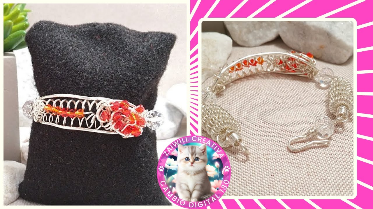 Pulsera con Cristales y Alambre FACIL DE HACER