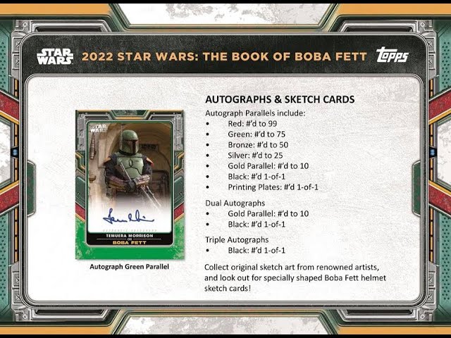 MITSU BGBPB 2022 TOPPS STAR WARS BOOK OF BOBA FETT box