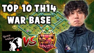 Top 10 Th14 War Base with Link | Queen Walkers vs A.S Monster Bases & Tompinai Empire vs NGT Legends