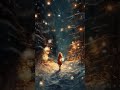 A Girl Walking Down A Snowy Forest Path