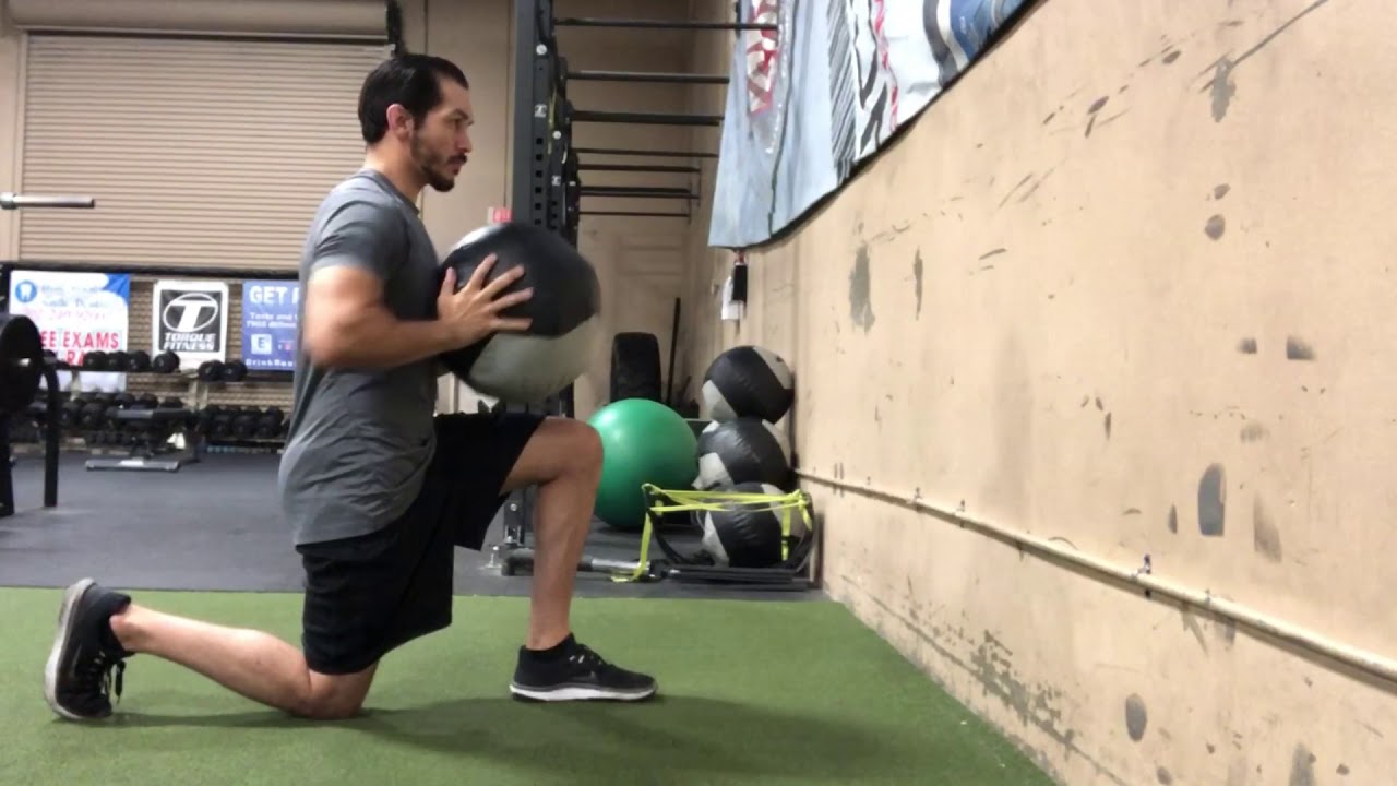 Medicine Ball 1/2 Kneeling Chest Throw YouTube