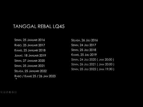 REBALANCING LQ45 #1  PREDIKSI ( JAN 2023 )