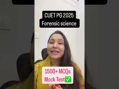 CUET PG 2025 Forensic Science Mock Test #cuetpg #forensics - YouTube