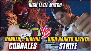 TEKKEN 8 ▰ CORRALES (#5 Ranked Reina) vs STRIFE (Kazuya) ▰ T8 HIGH LEVEL GAMEPLAY