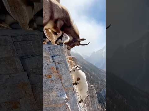 Part158 | A young goat need mom #youtubeshorts #ibex #goatclimbing  #wildlife #leopardadventure