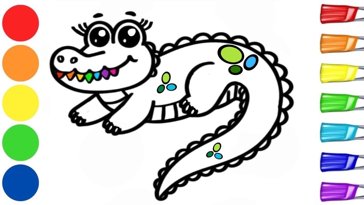 How to Draw a Cute Crocodile ✨❤️ 🐊🎨| Easy Animals Drawing | Step by Step Art Tutorial