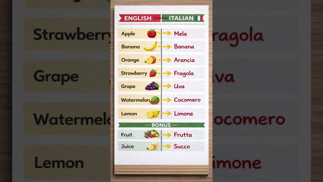 Learn Italian Fruits🇮🇹 