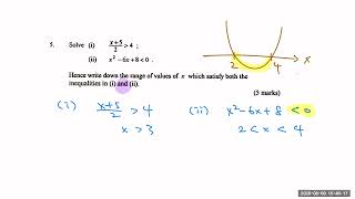 HKCEE 1996 Paper 1 Q5 Quad ineq