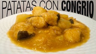 PATATAS CON CONGRIO con fumet de pescado y gambas