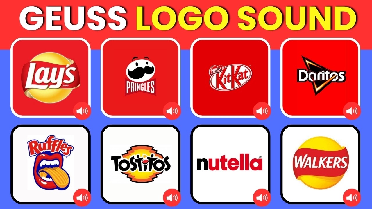 Geuss Logo Sound Challenge 2025 🔊🔥 Guess the Brand! Nutella, kitkat , Lays