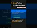 What is Manual and Automation Testing ? Freshers manual testing Interview Questions #manual testing