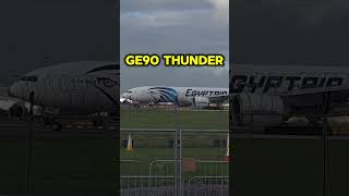 Egyptair 777-300ER | GE90 THUNDER Takeoff 🔊 #shorts #aviation #777