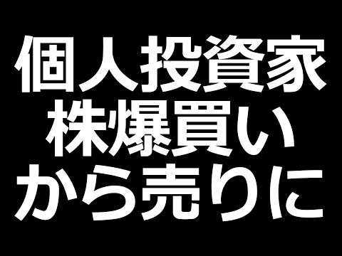 個人投資家、株を爆買いから売り越しに