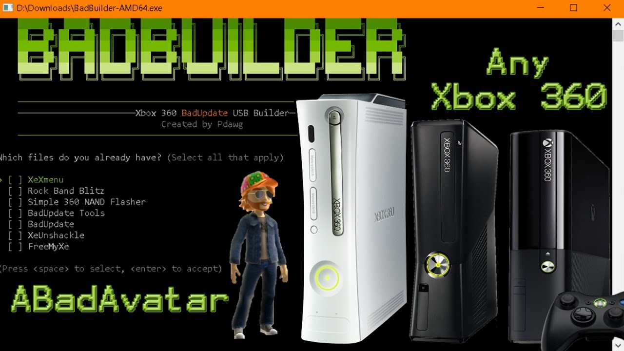 Самый простой джейлбрейк консоли Xbox 360, BadBuilder и ABadAvatar Auto Hack в 2026 году