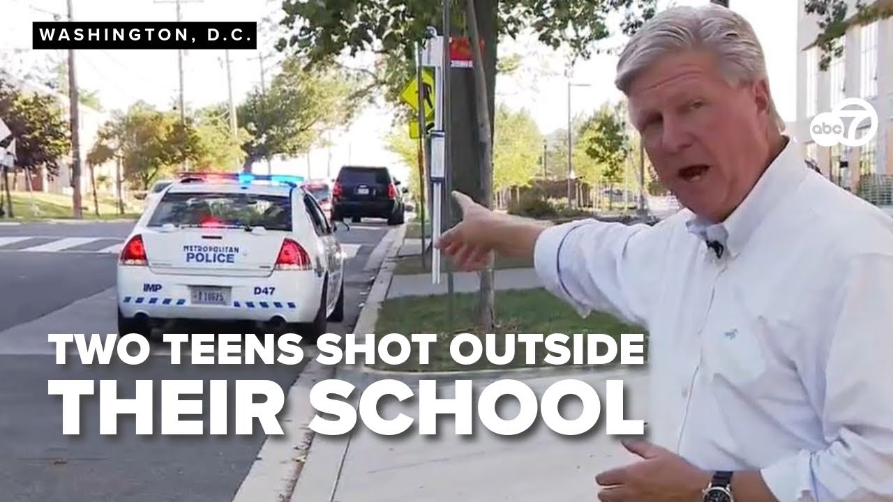 Two teens wounded in shooting outside their school - YouTube