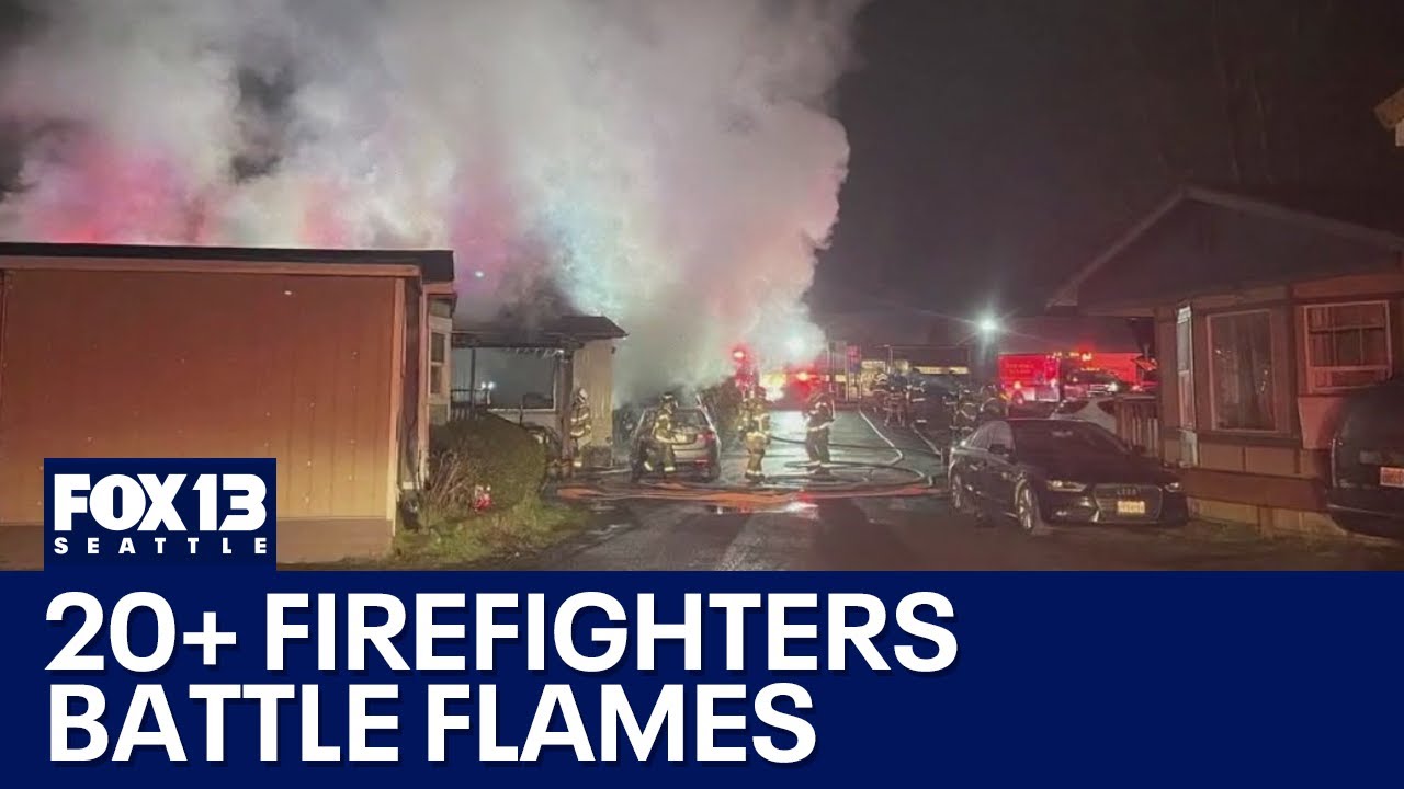 7 escape mobile home fire in Lakewood | FOX 13 Seattle - YouTube