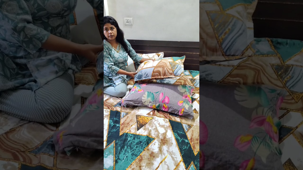 Meesho Finds_SS Premium Pure Cotton Elastic Fitted Bedsheet with Pillow Covers 