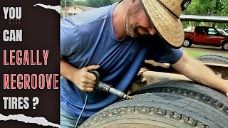 How to regroove tires on a semi truck