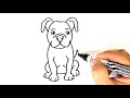 How To DRAW PITBULL EASY DRAWING DOG STEP BY STEP 