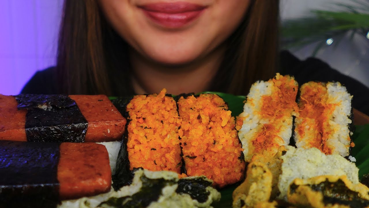ASMR | SPAM MUSUBI, KOREAN SAMGAK GIMBAP & SEAWEED CHIPS | Eating sounds No talking