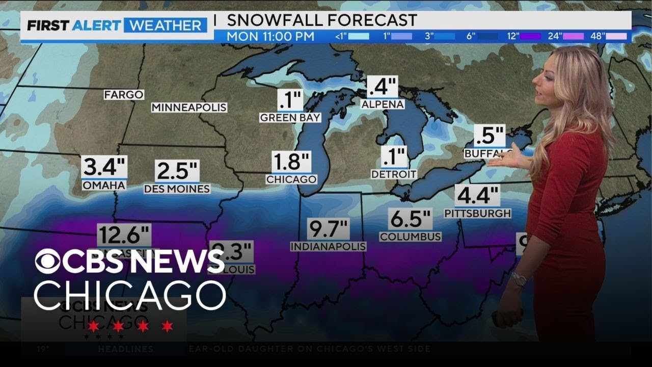 Light snow expected Sunday night in Chicago area - YouTube