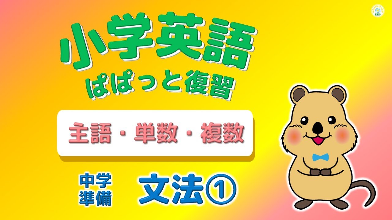 【中学英語準備】文法①主語・単数・複数 - YouTube