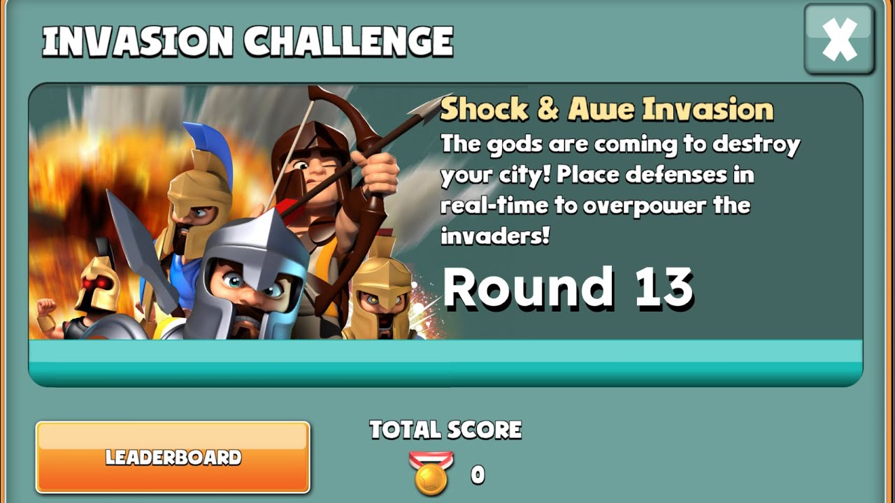 Shock and Awe Round 13 Gods of Olympus Challenge Strategy YouTube