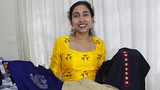 Hand Embroidery: Four designer churidar top # Malayalam