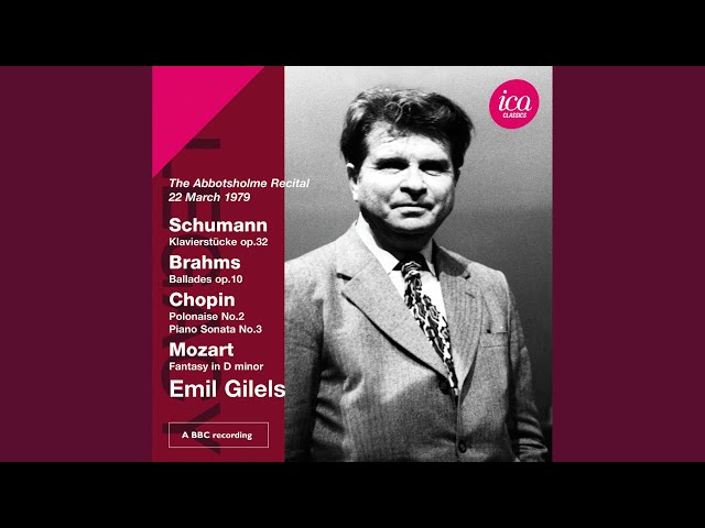 Chopin - Sonate pour piano n°3:Presto final : Emil Gilels, piano