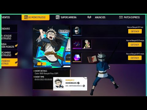 NOVO CODIGO! COMO COLETAR TODAS AS RECOMPENSAS DE BLACK CLOVER NO FREE FIRE