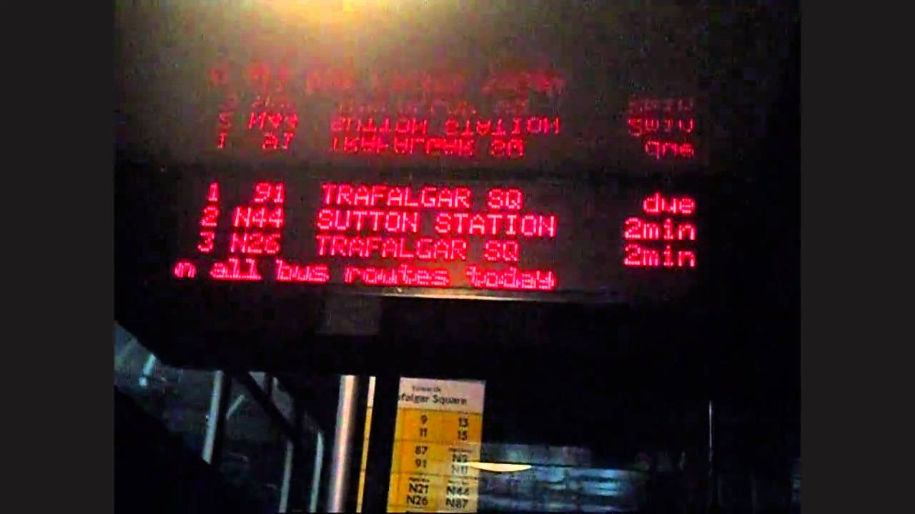 London Buses Countdown Clock at Aldwych - YouTube