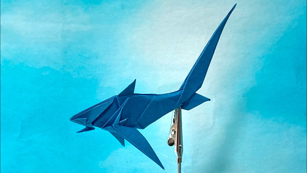 【Origami】Thresher shark How to fold 【折り紙】オナガザメの折り方