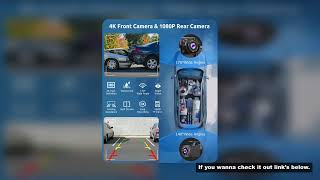 ESSGOO 10.26"4K 64G Portable Touch Screen Wireless Bluetooth Stereo CarPlay Android Auto Card Dual L