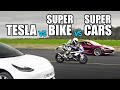 MODIFIED Supercars vs. STOCK Tesla! - I EMBARRASSED myself!