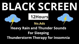 🔴 Endless Rain and Thunder Ambience | Black Screen for Sleeping