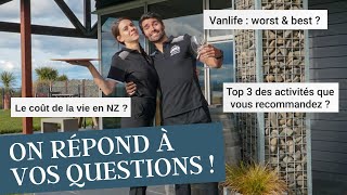 F.A.Q PVT Nouvelle-Zélande - Travail, Vanlife, coût de la vie... On répond à vos questions ! Vlog 11