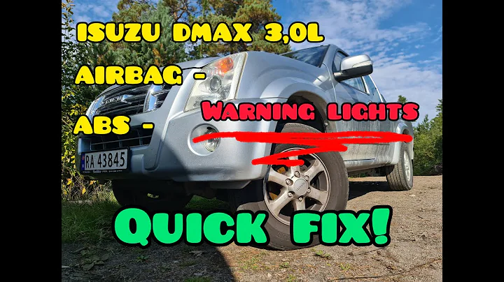 Isuzu Dmax 3.0L ABS and Airbag warning lights easy fix!