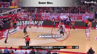 Olympiacos short roll against Real Madrid