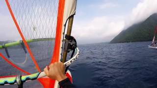 20160813 The lake Motosu; Windsurfing 110L&6.3
