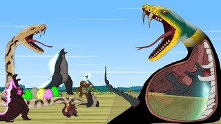 Rescue GODZILLA & KONG  EGG PYTHON From Evolution of GIANT BOSS PYTHON SNAKE  FUNNY CARTOON