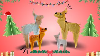 Origami Paper Deer | How to make paper reindeer : Christmas gift