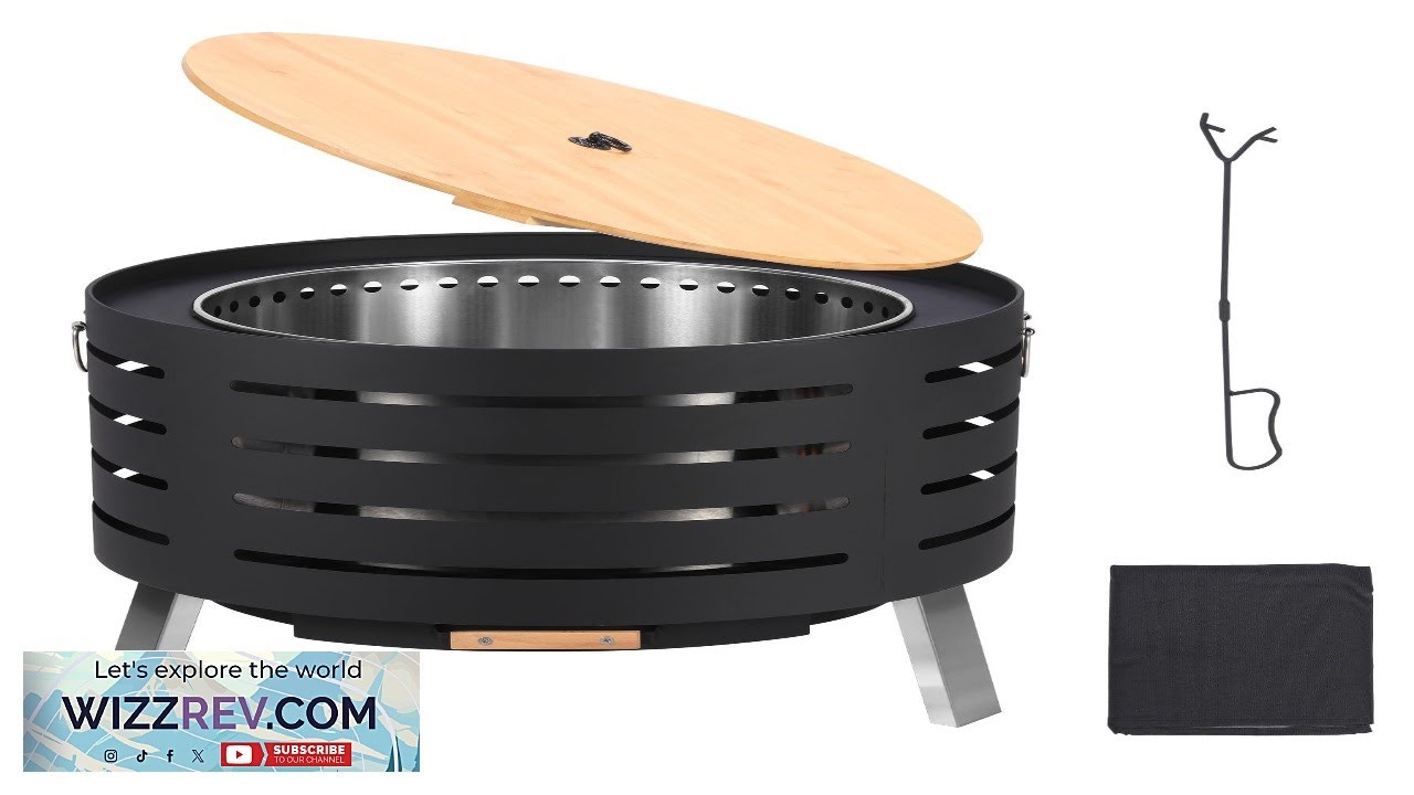 Бездымная костровая чаша Arrive Xmas Garvee 26 дюймов для использования на открытом воздухе. Дров...