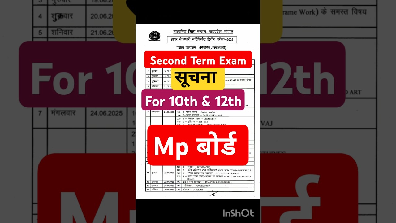 Second Term Exam Notice 