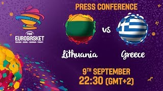 Lithuania v Greece - Round of 16 - Press Conference