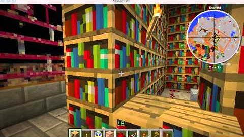 minecraft - secret door in bookshelf